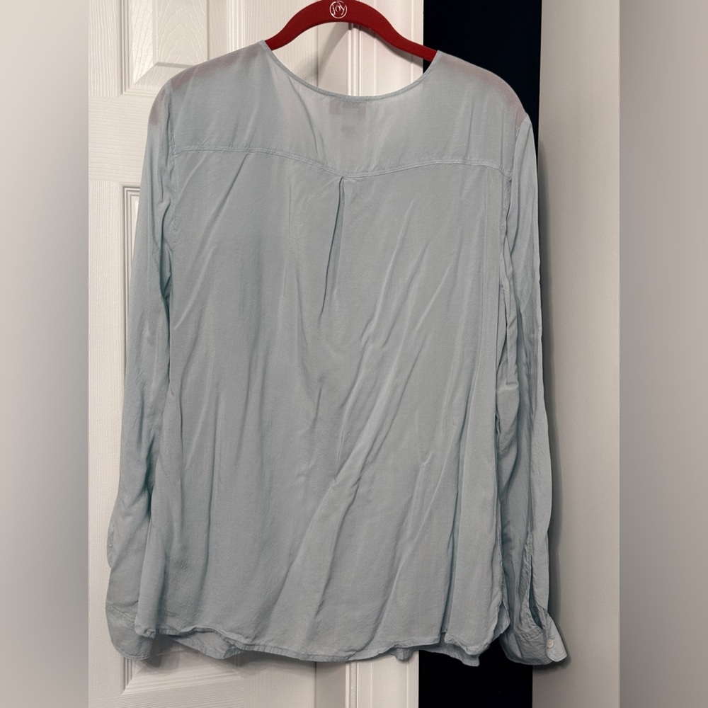 Loft Light Blue Button-Down Blouse - image 4